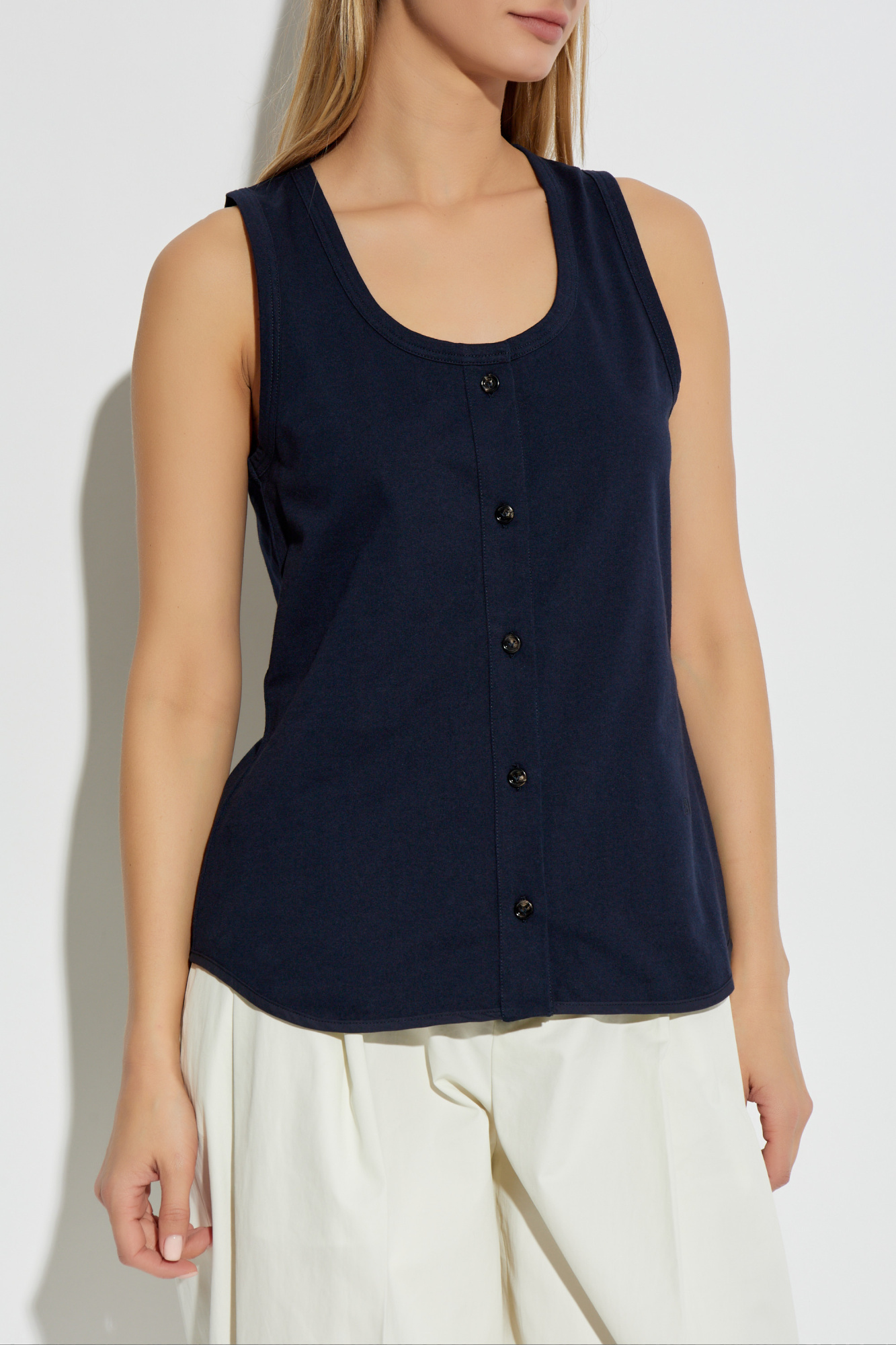 BOTTEGA VENETA アシンメトリックニットトレス 664144V0Z90 1000 Bottega Veneta Top with fastening | Women's Clothing | Vitkac